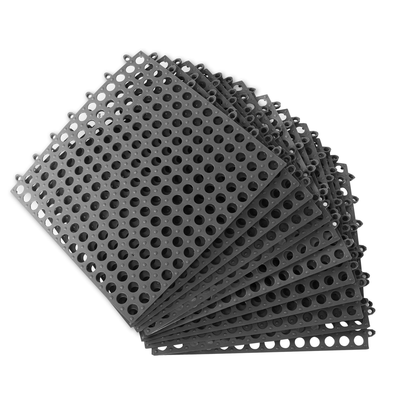 12 Pack 12″ x 12″ Interlocking Floor Tiles with Drain Holes Soft PVC Non Slip…