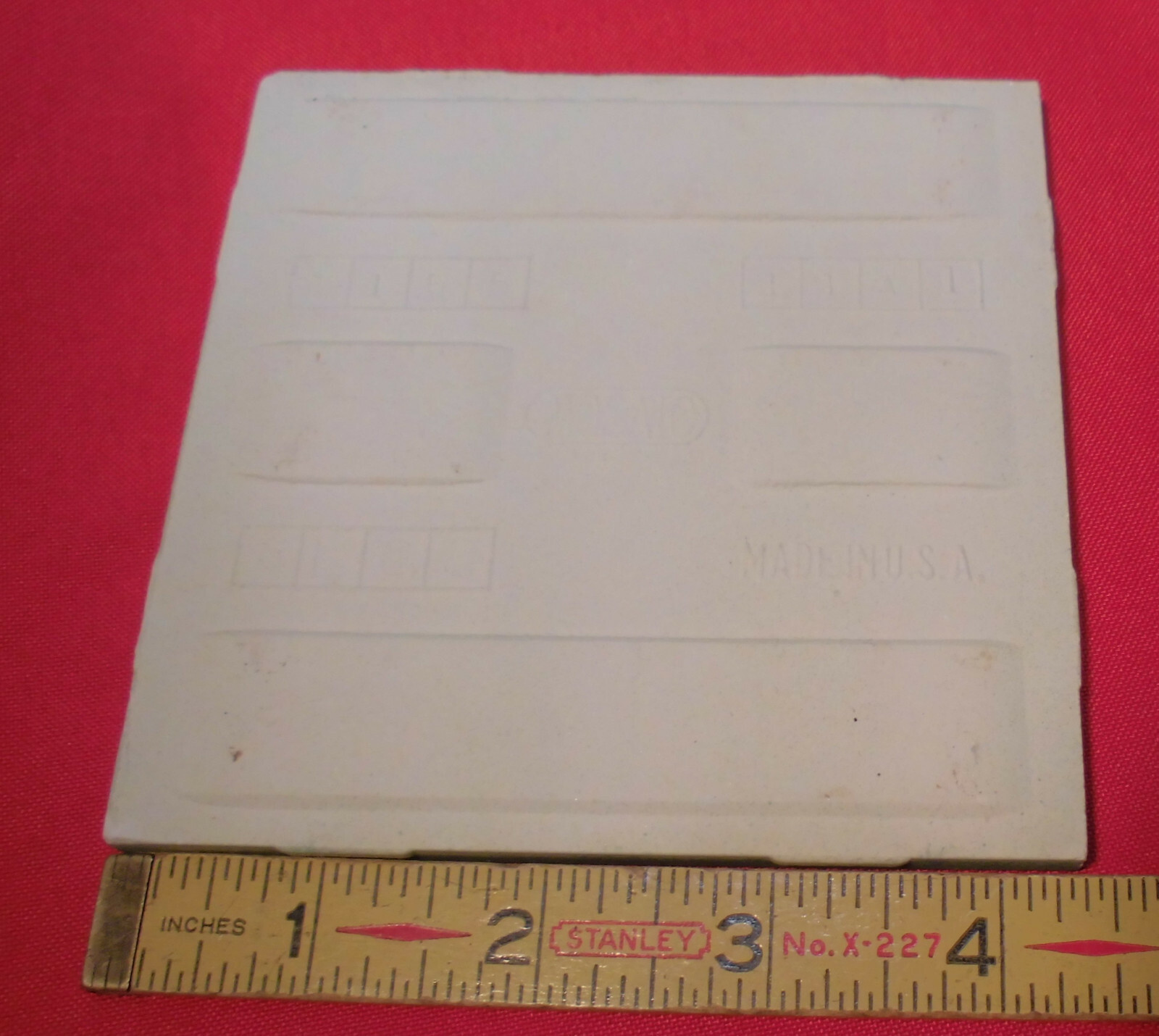 1 pc. *Dark Sea Spray Green* Matte Ceramic Tile 4-3/8″ by The Mosaic Co. “NOS”