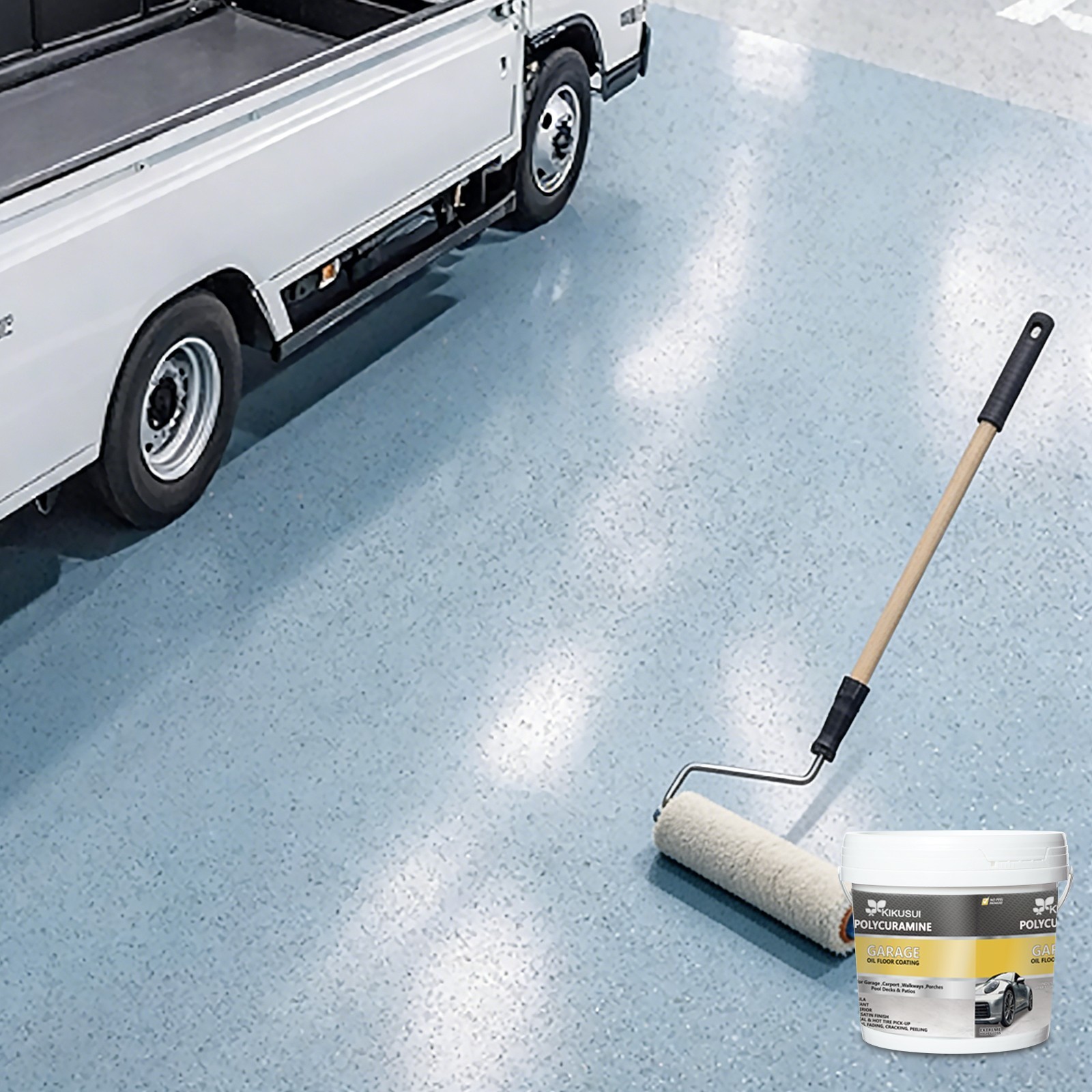 Epoxy Colored Sand Floor Paint 2.82Gal Self-Leveling Non-Slip Waterproof