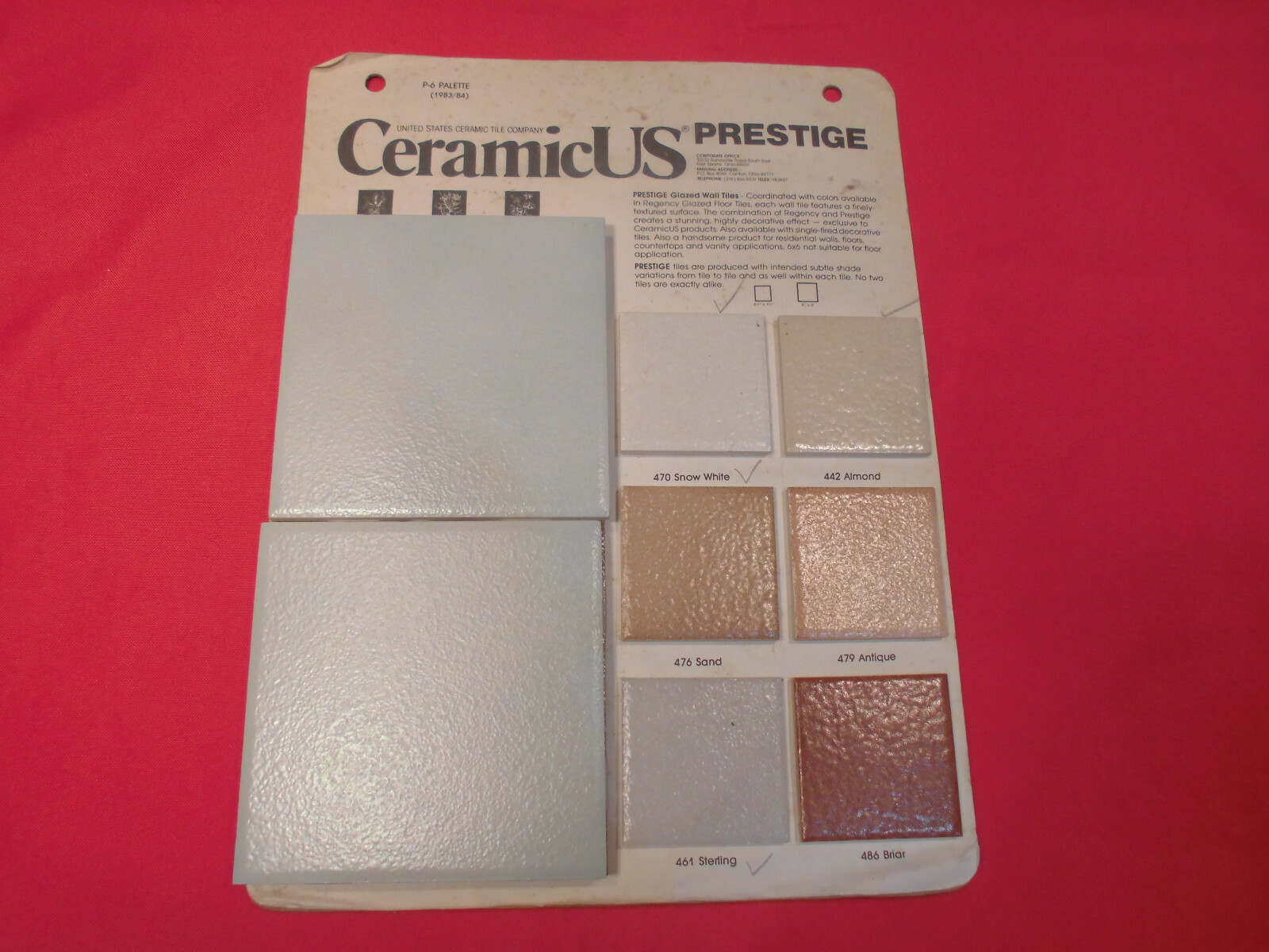 5 pcs. *Gray-Blue* Ceramic Tiles 4-1/4″ Crystal Glazed – Prestige, New Stock