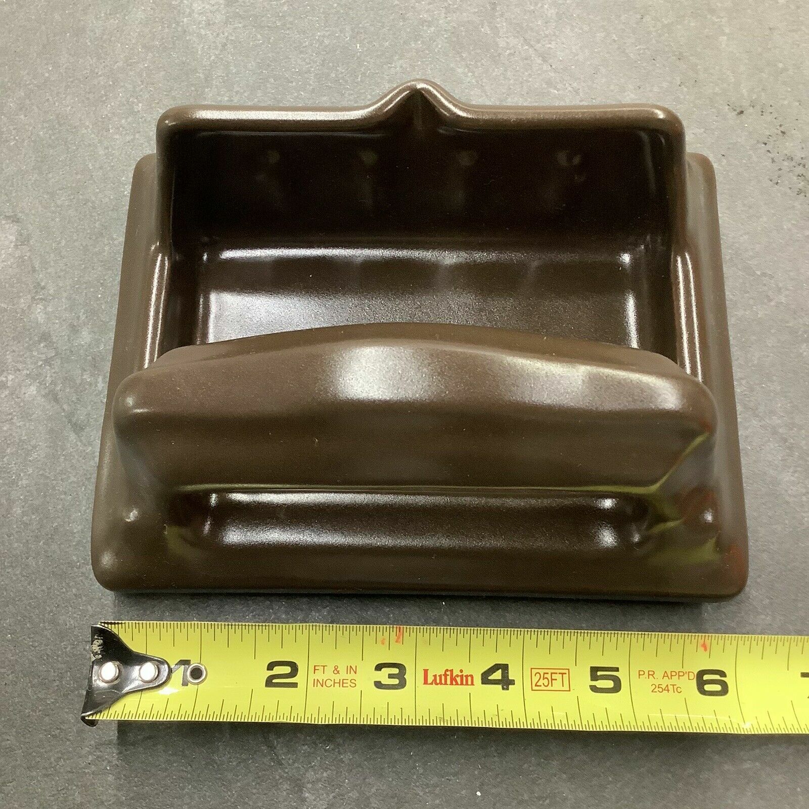 Vintage Expresso Ceramic Soap Dish with Grab Bar by American Olean Model 544