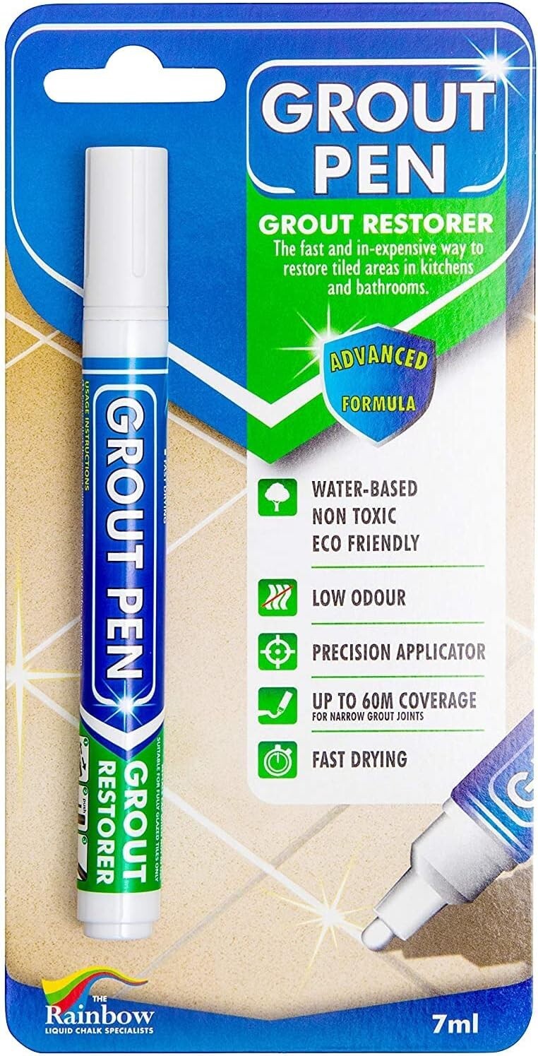 Grout Paint Marker – White, Waterproof, Narrow Tip for Easy Tile Touch-ups