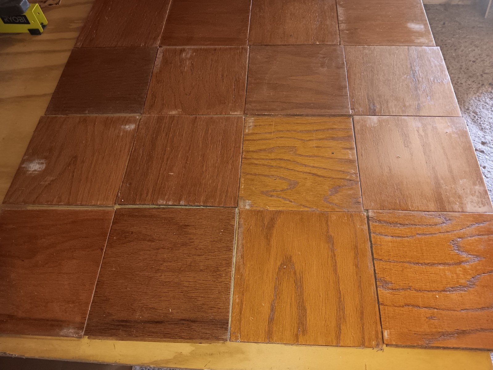 1 pc. Vtg. BRUCE Oak 9×9 Parquet Floor Tile REFINISHED floor Reclaim Recycle