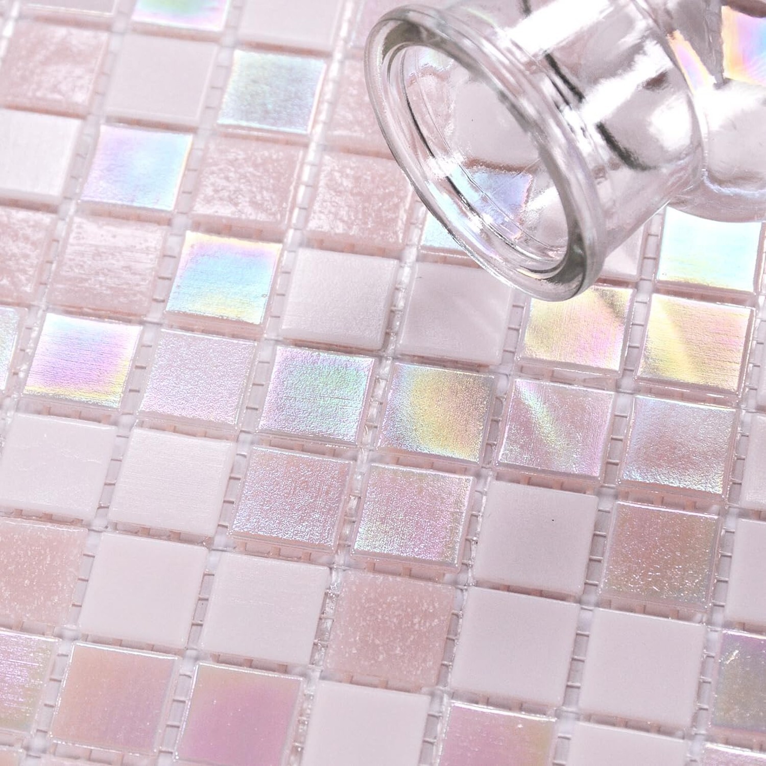 11.5sqft Pink Shower Tile, Swimming Pool Mosaic Tiles,Wall and Floor Tile for…