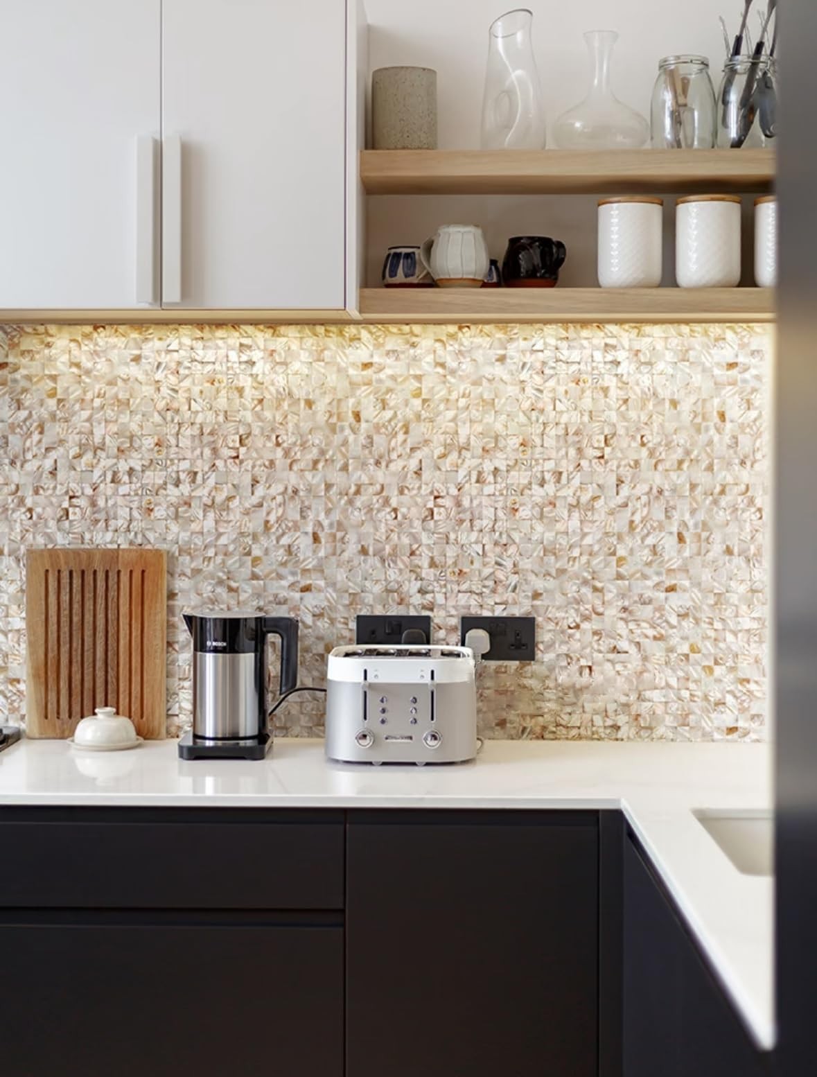 Mother of Pearl Mosaic Tile for Kitchen Backsplash Bathroom Wall Pool Tile Se…