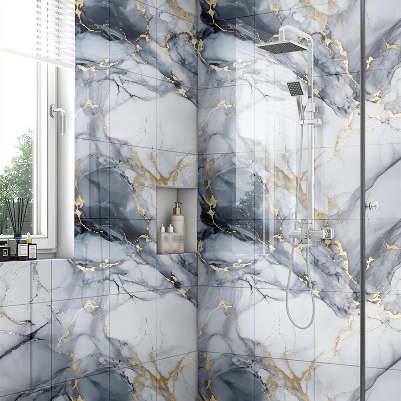 22pcs Marble Peel and Stick Backsplash Surface Waterproof Wall Panels,Self-Ad…
