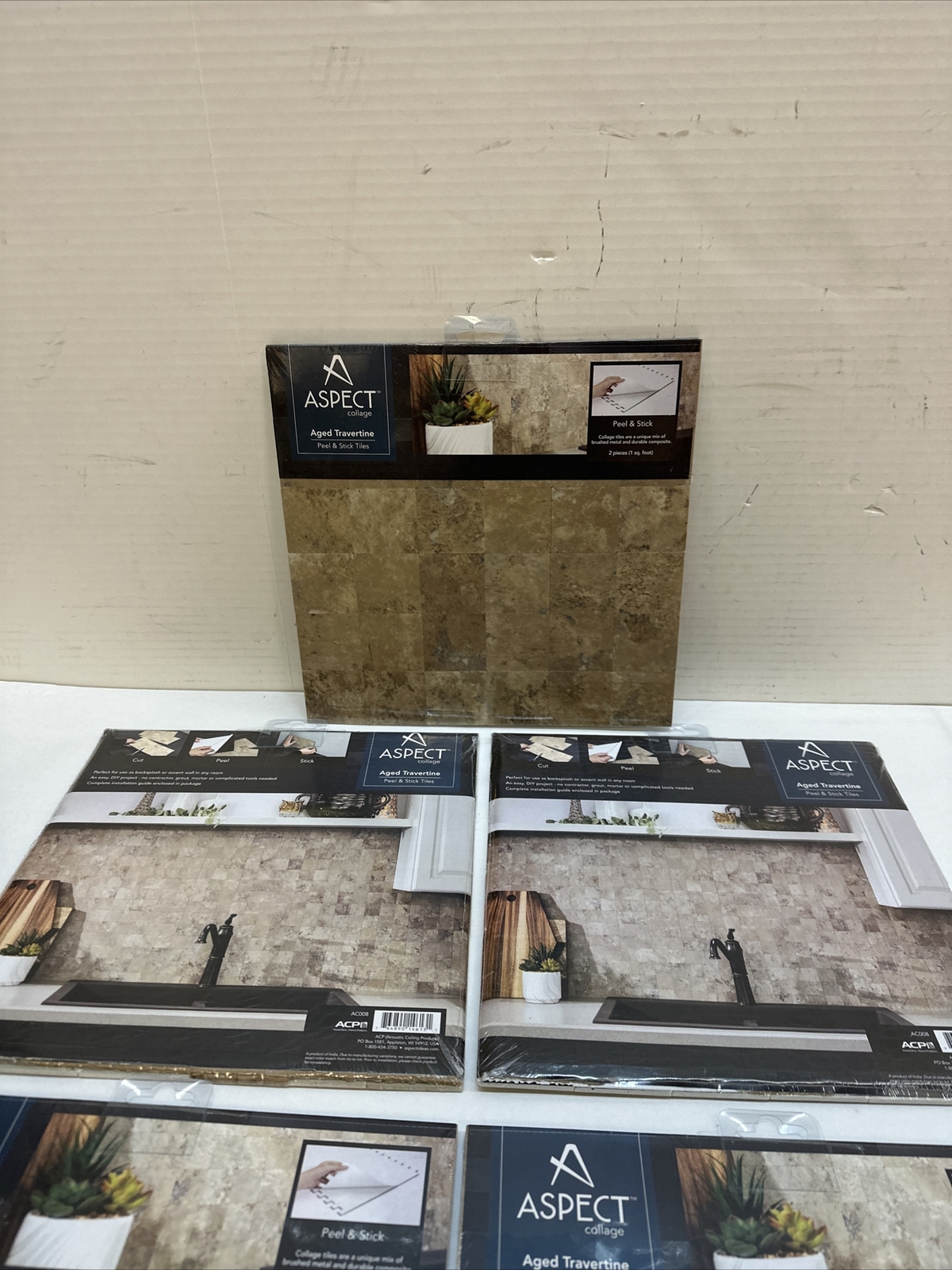 Aspect Peel & Stick Collage Composite Tile 5 Pcs