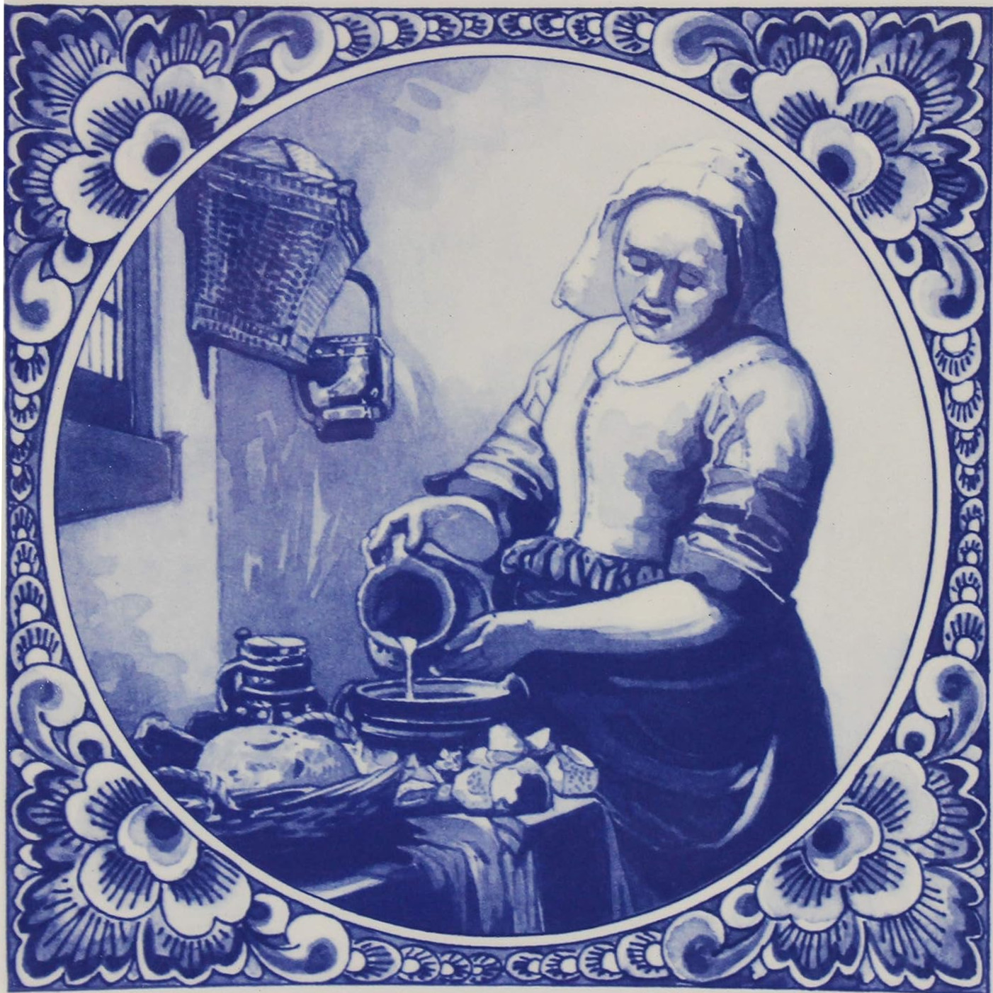 Ceramic Tile Portuguese Azulejos Vintage Blue Delft Dutch Reproductions Tiles