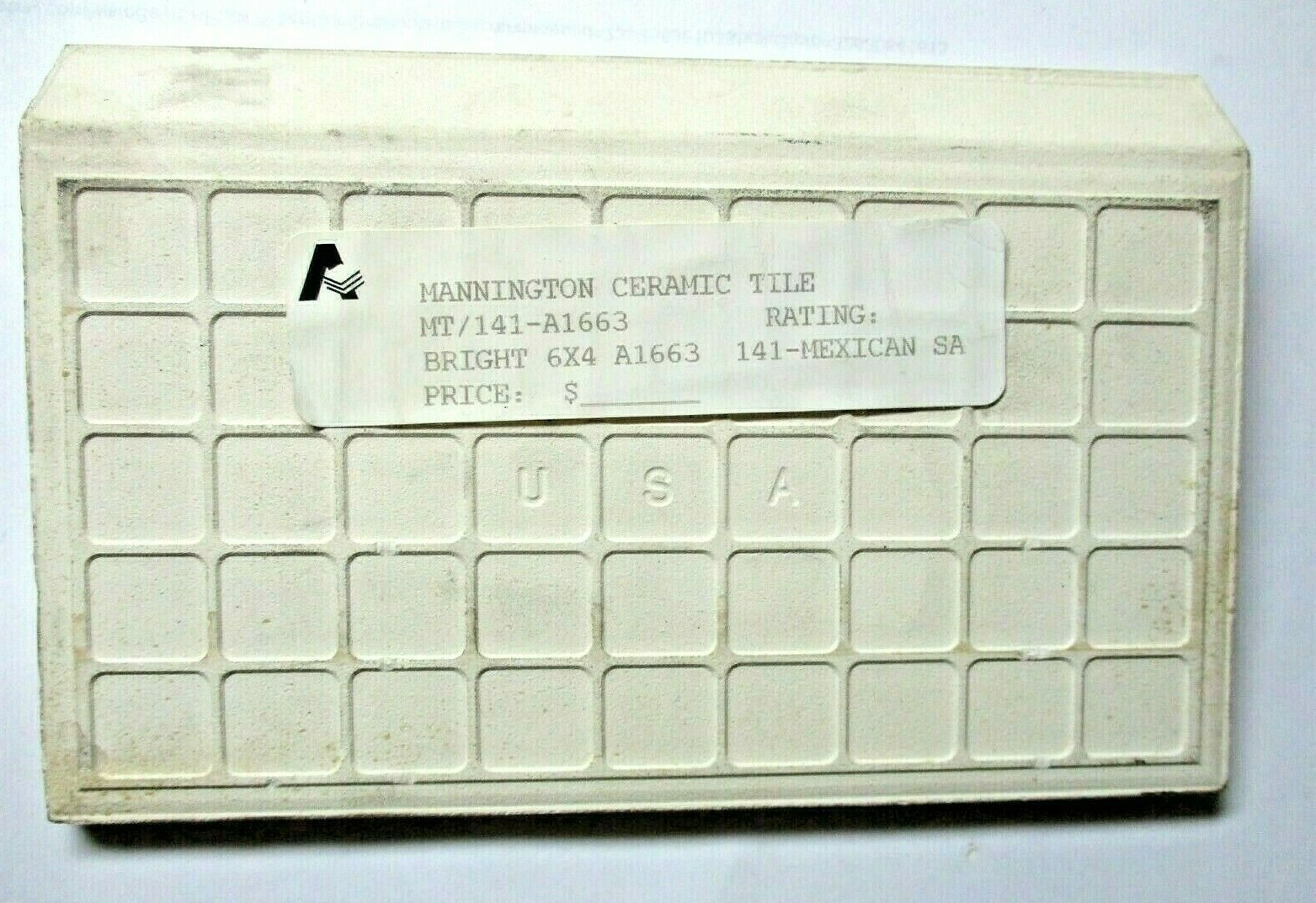 1 Cove Base Wall Tile Mannington USA 6″ Gloss Mexican Sand SA-141 Ceramic Vtg