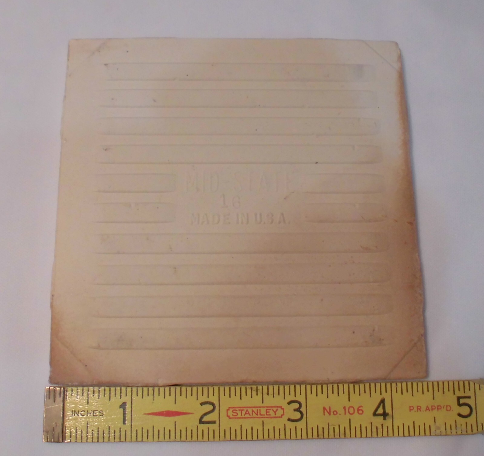 1 pc. Matte Pink Haze #235: Ceramic Tile 4-3/8″ by Mid-State Co. New Old Stock