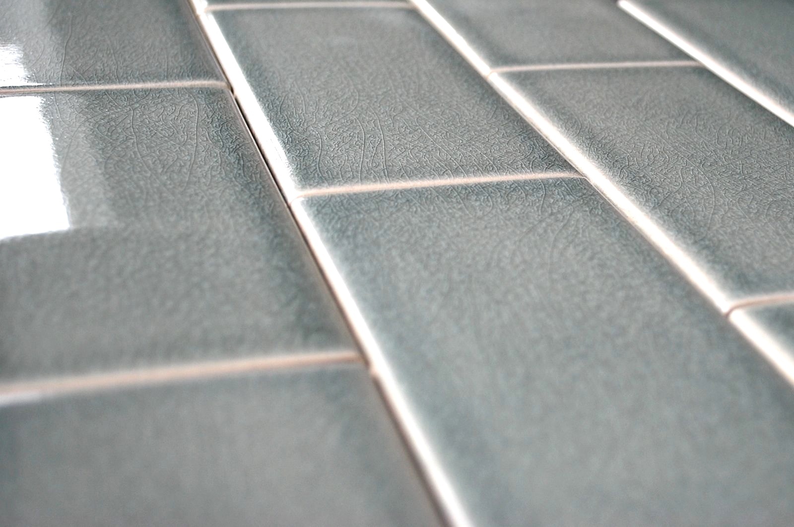 3×6 Mist Green Handmade Glossy Finish Crackled Ceramic Tile Wall Backsplash Bath