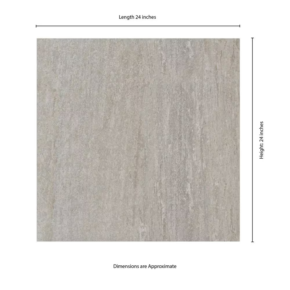 Quartz Silver 24 In. X 24 In. X 0.79 In. White Stone Look Matte Porcelain Paver