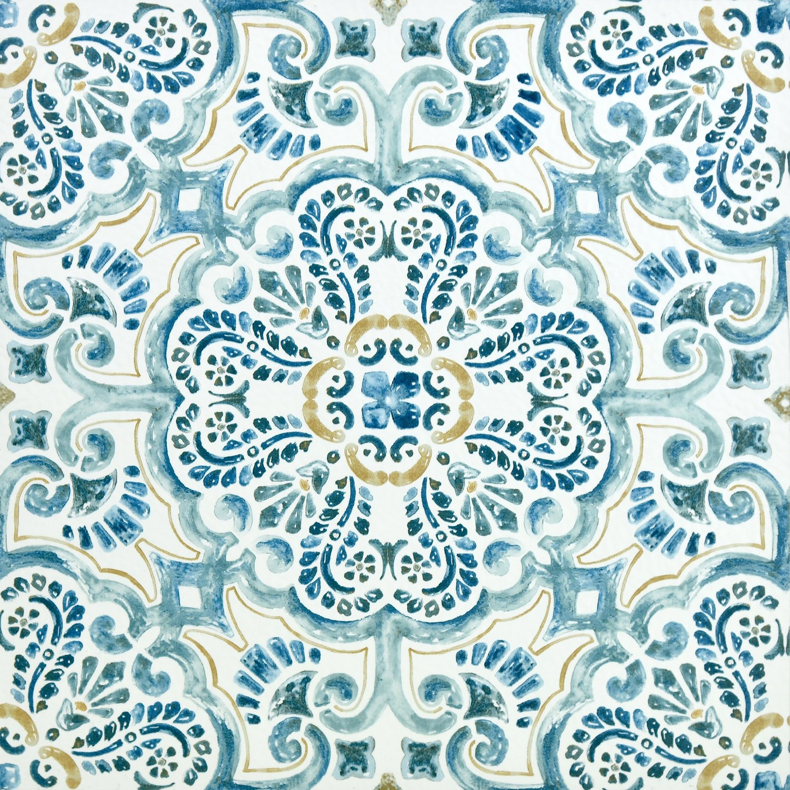 FP2477 Fontaine Peel Stick Floor Tiles Blue Waterproof Vinyl DIY Home Decor