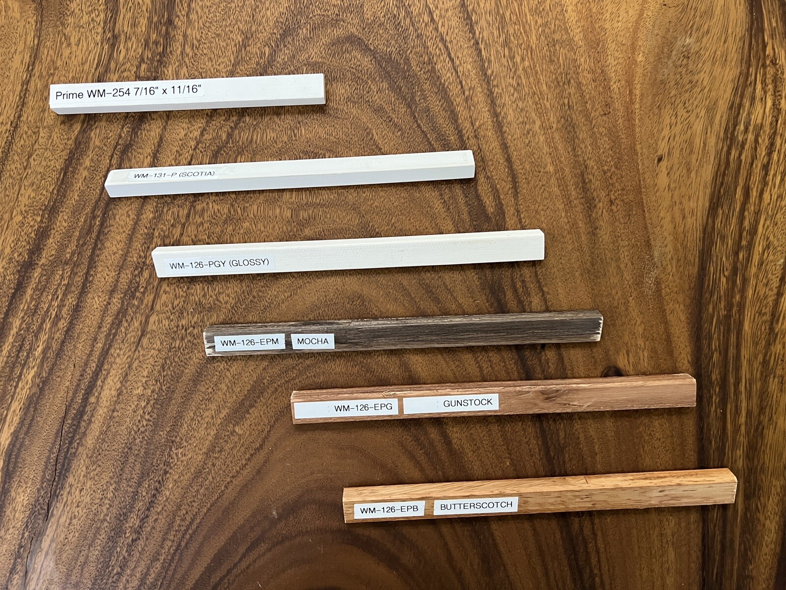 Base Shoe Molding 1/2”x3/4”x12’ Red Oak, White Oak & Primed (Gesso or Smooth)
