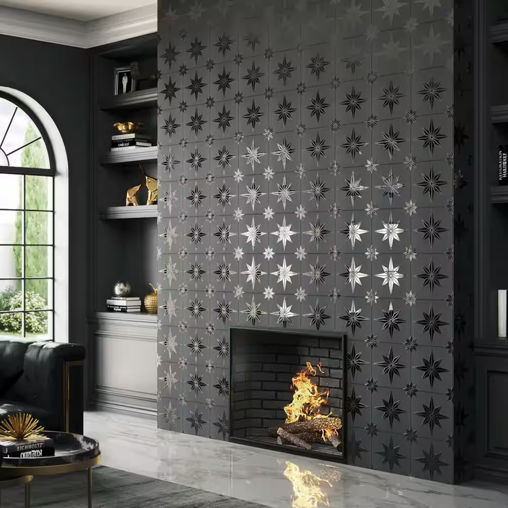 Stella Lustre Midnight 9-3/4 In. X 9-3/4 In. Porcelain Wall Tile (10.88 Sq. Ft./