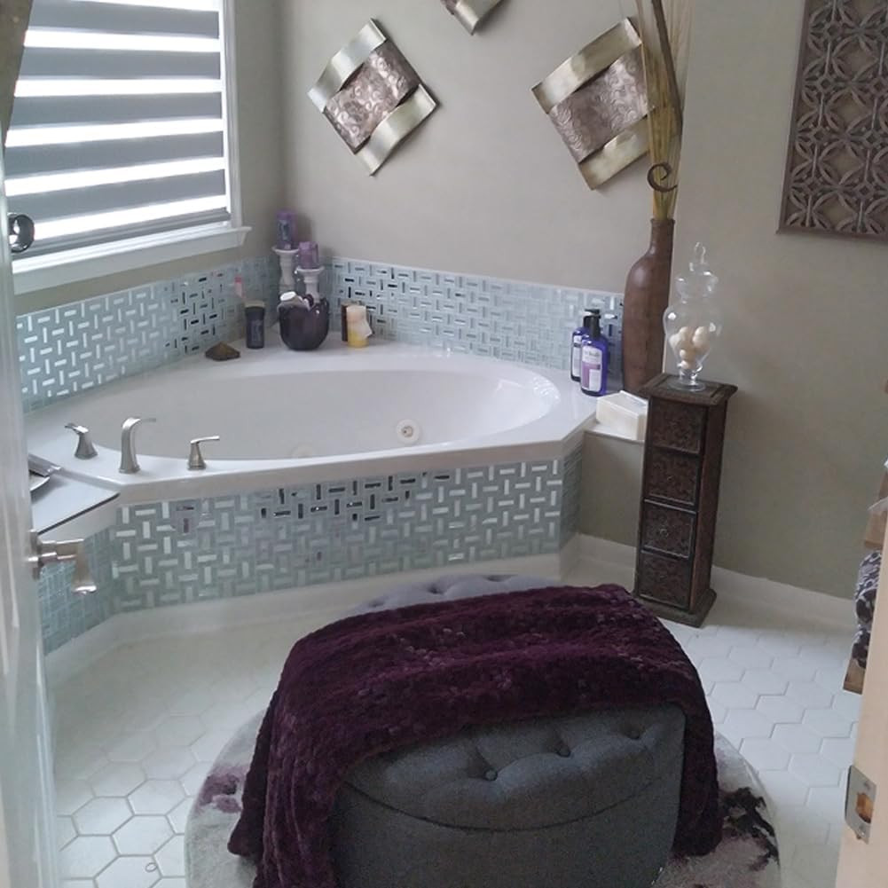 Silver Crystal Diamond Mirror Mosaic Tiles for Kitchen & Bathroom (6 Sheets)