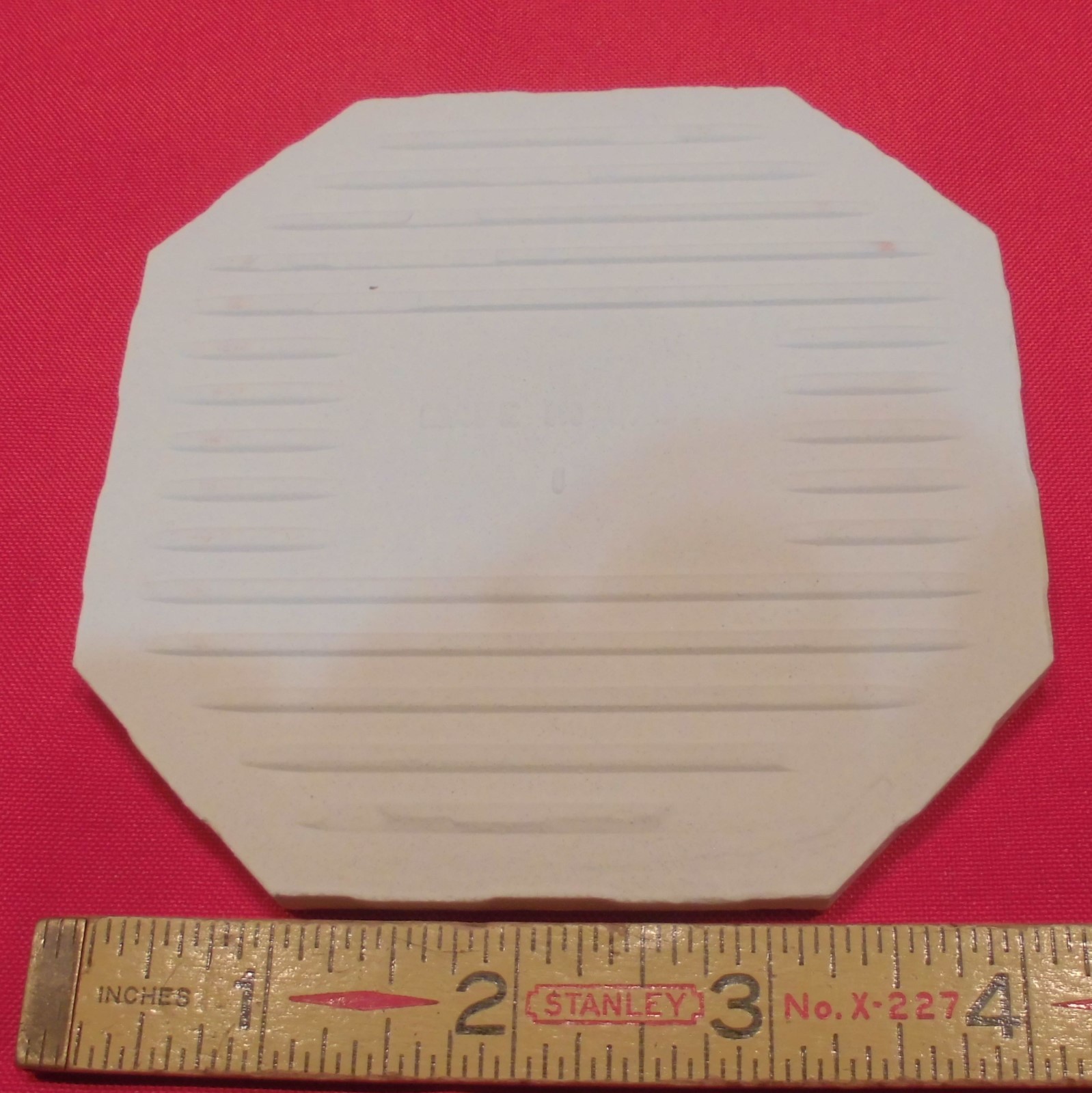 1 pc. *White* Octagon Ceramic Tile 4-1/4″ Crystal Glazed by Monarch Co. NOS