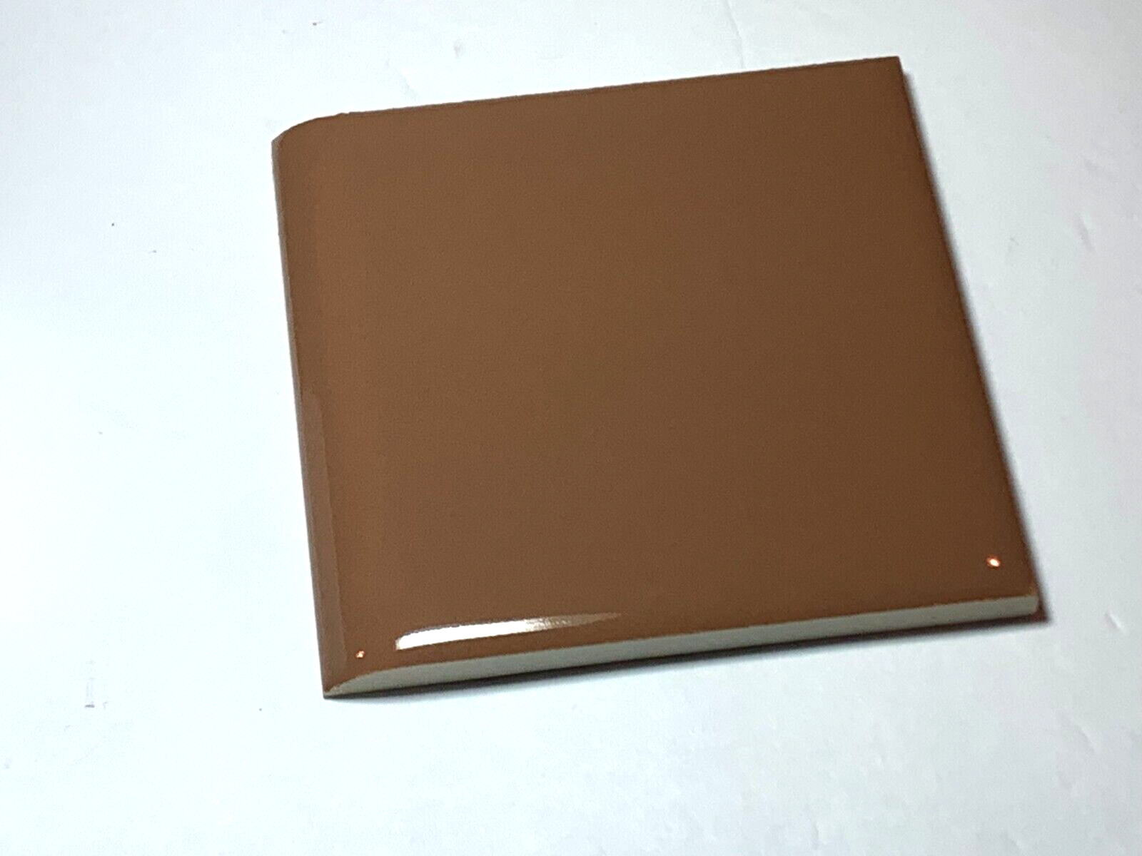 Vintage Stylon ceramic Creme De Mocha Bullnose 4-1/4″ x 4 1/4″ Gloss