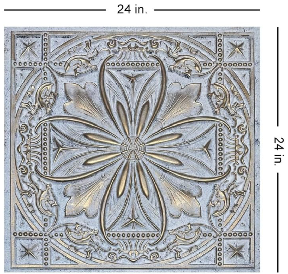 DCT10 Milan PVC 2′ x 2′ Lay-in / Glue-up Ceiling Tile 100 sq ft. Aged White Gold
