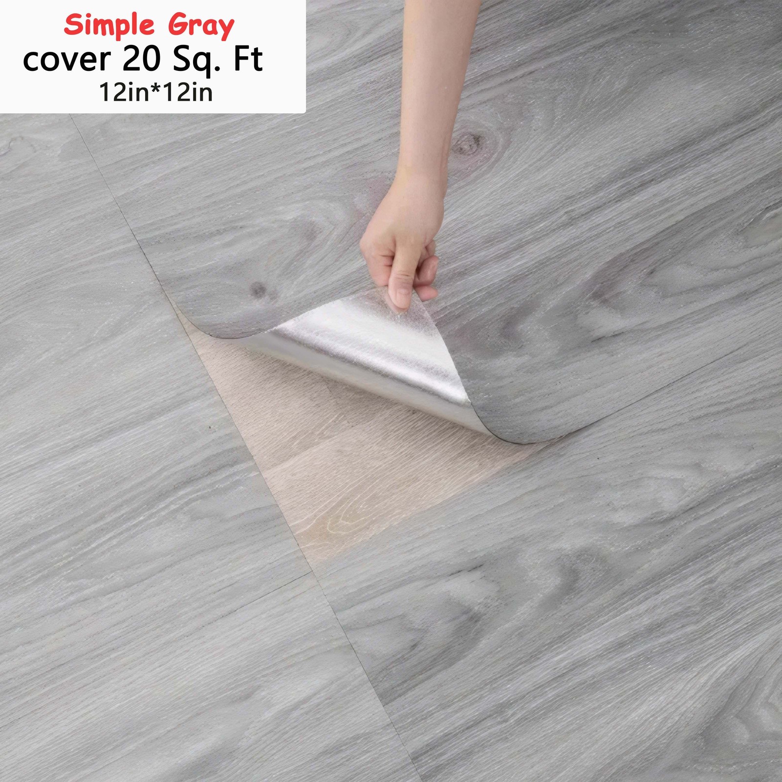 Luxury vinyl floor tiles, available in packs of 66 or 20, each measuring
