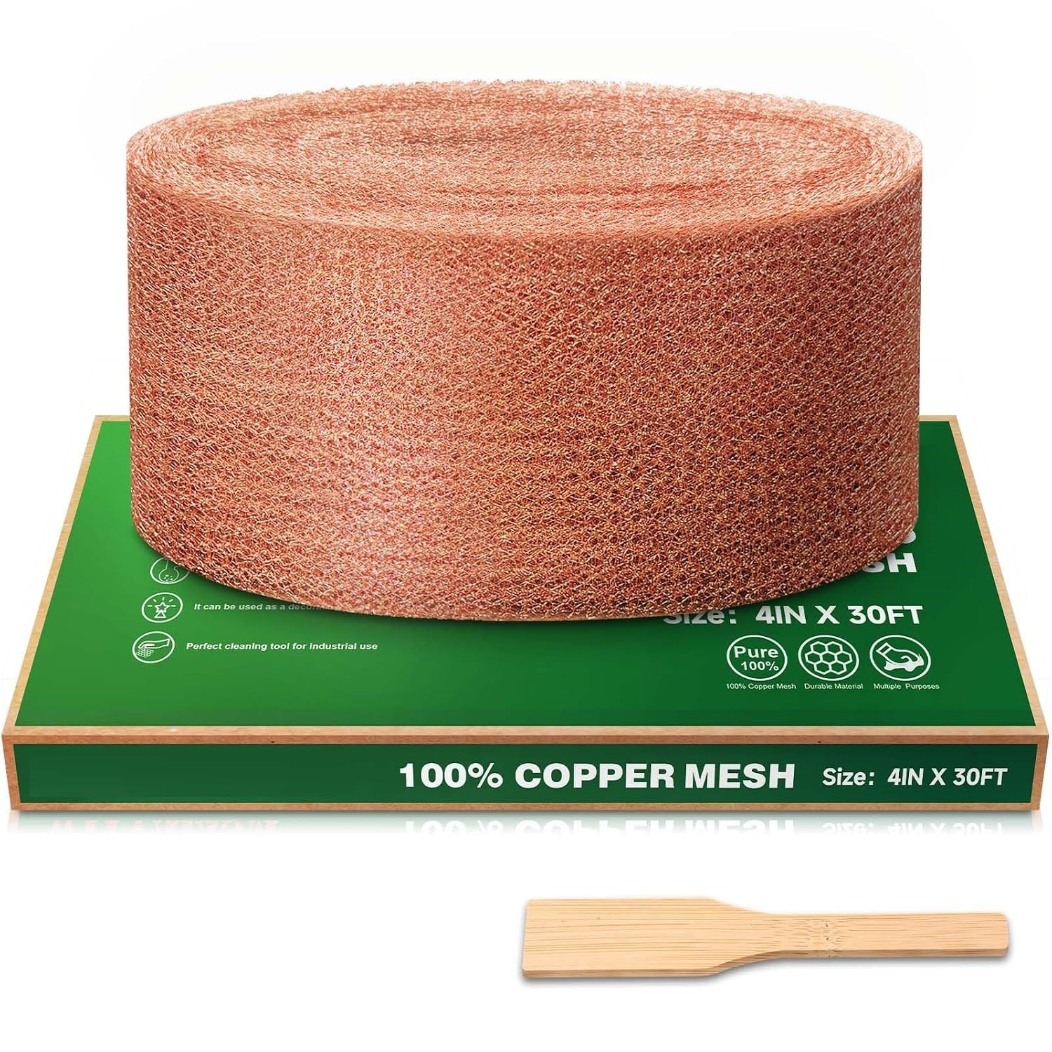 Copper Mesh Rodent Control Set 5th Gen 4In x 30Ft 100% Premium Pure Copper Wool