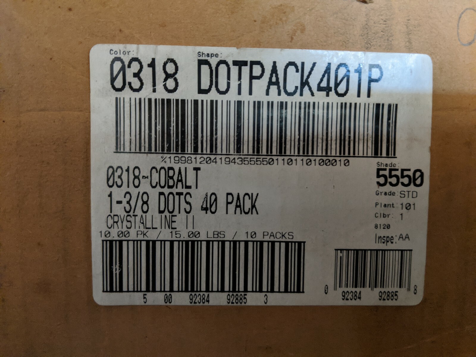 American Olean 318 Crystalline Cobalt 1 3/8″ ceramic tile Dot pack of 40 pieces