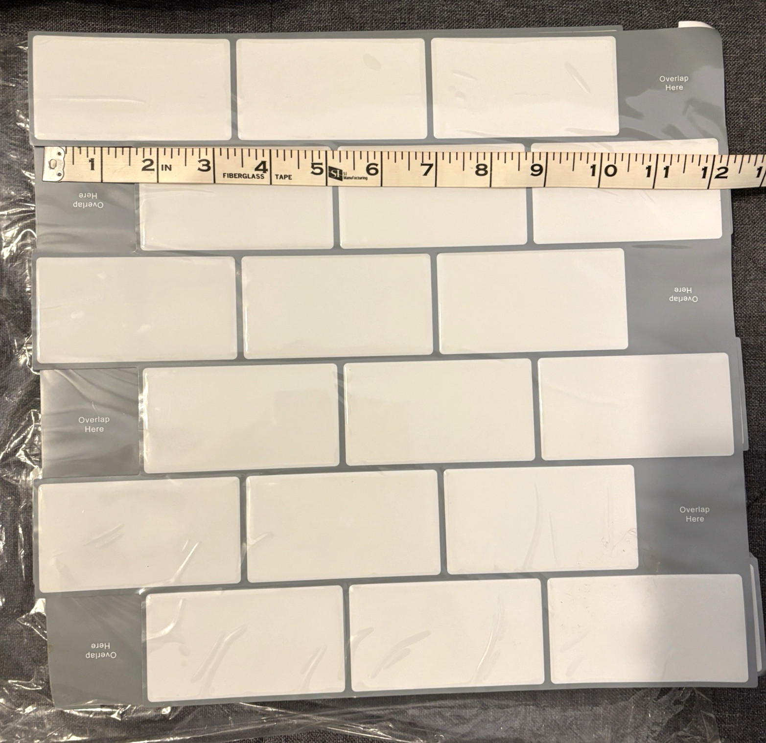 New STICKGOO Premium Peel & Stick 3D Wall Tile Panels 10 Sheets White Gray Grout