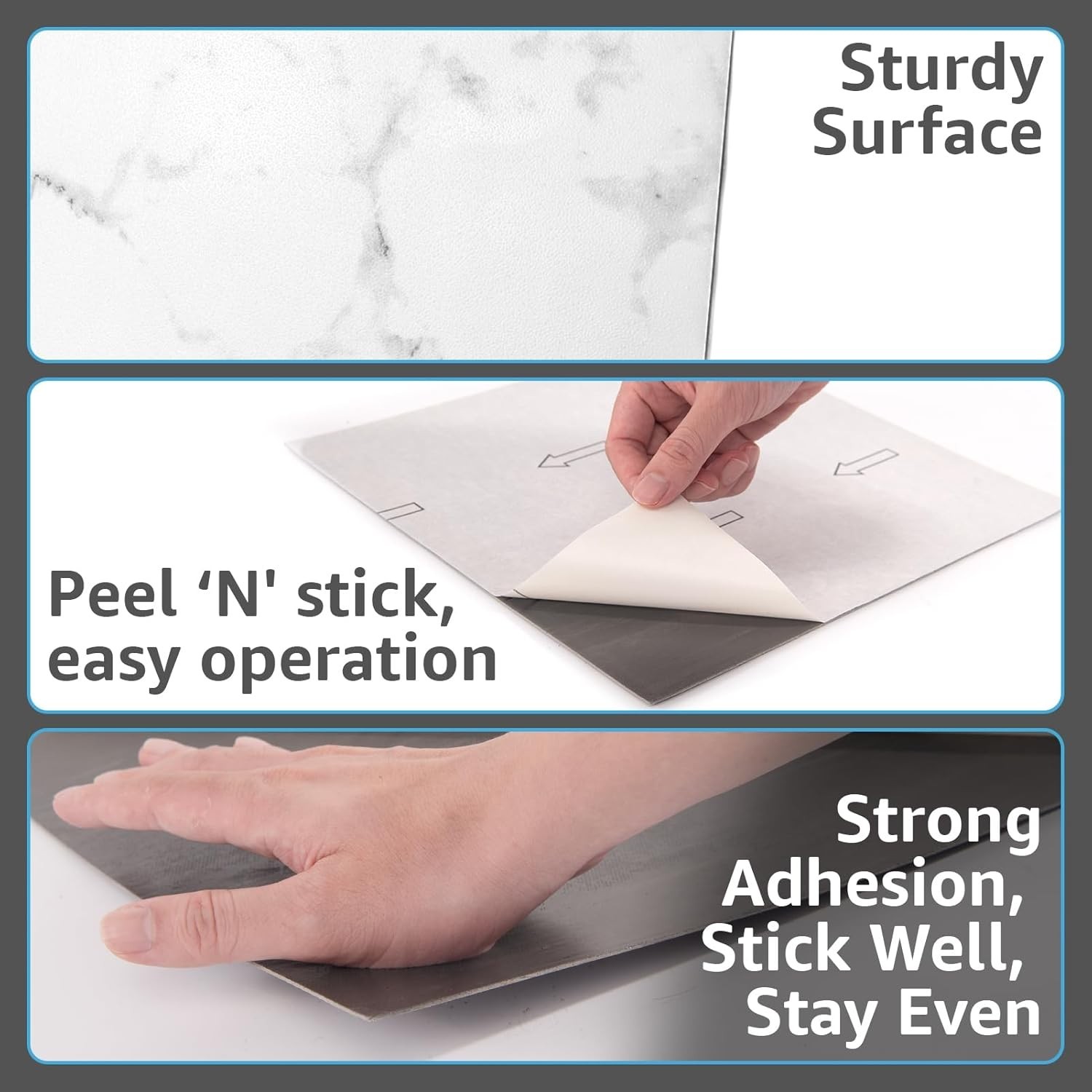 Peel and Stick Vinyl Floor Tiles 30-Pack 12 x 12 inch, Self Adhesive Waterpro…