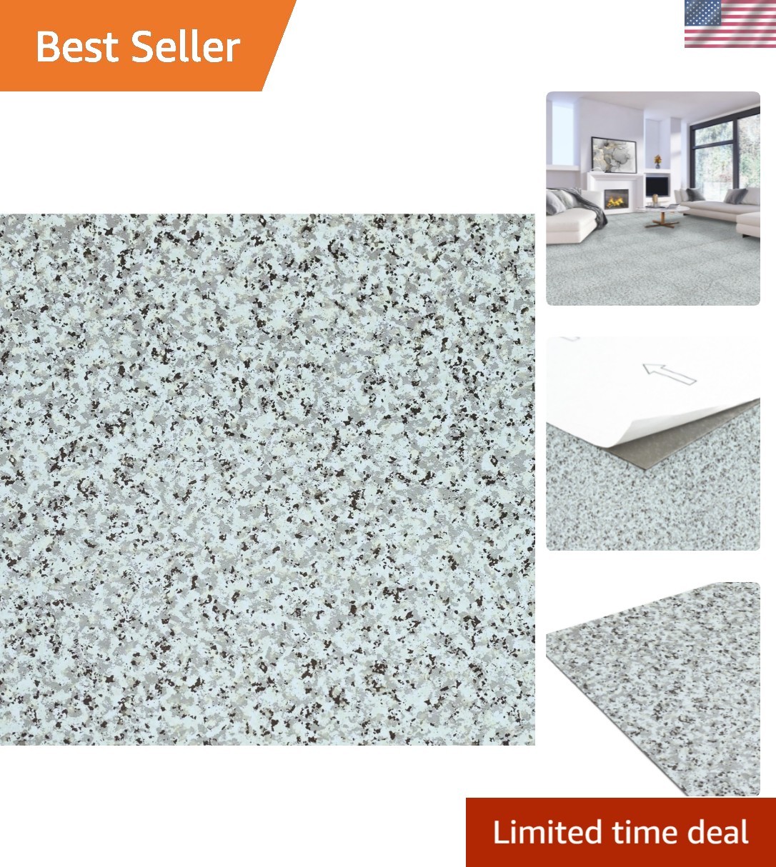Nexus Vinyl Tiles, Peel & Stick Flooring, 20 Tiles, 12”x12”, Easy Installation
