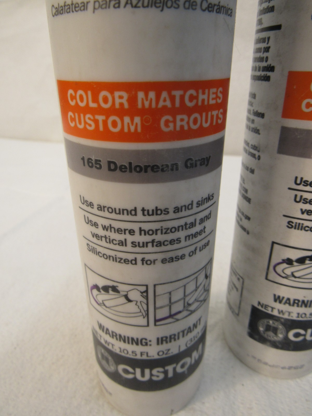 3Grout Sanded Ceramic Tile Caulk 165 Delorean Gray Lot of 2 10.5oz