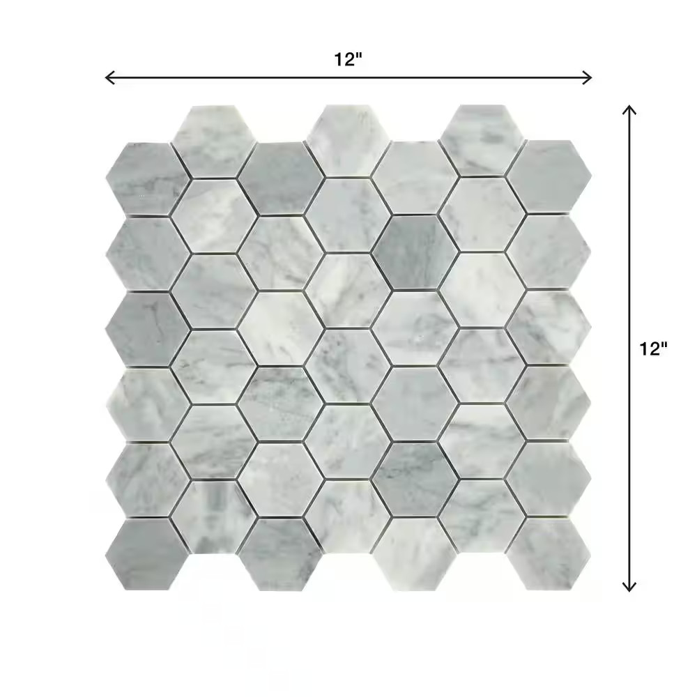 Restore Mist Honed 12 In. X 12 In. Marble Mosaic Tile (0.97 Sq. Ft./ Piece)