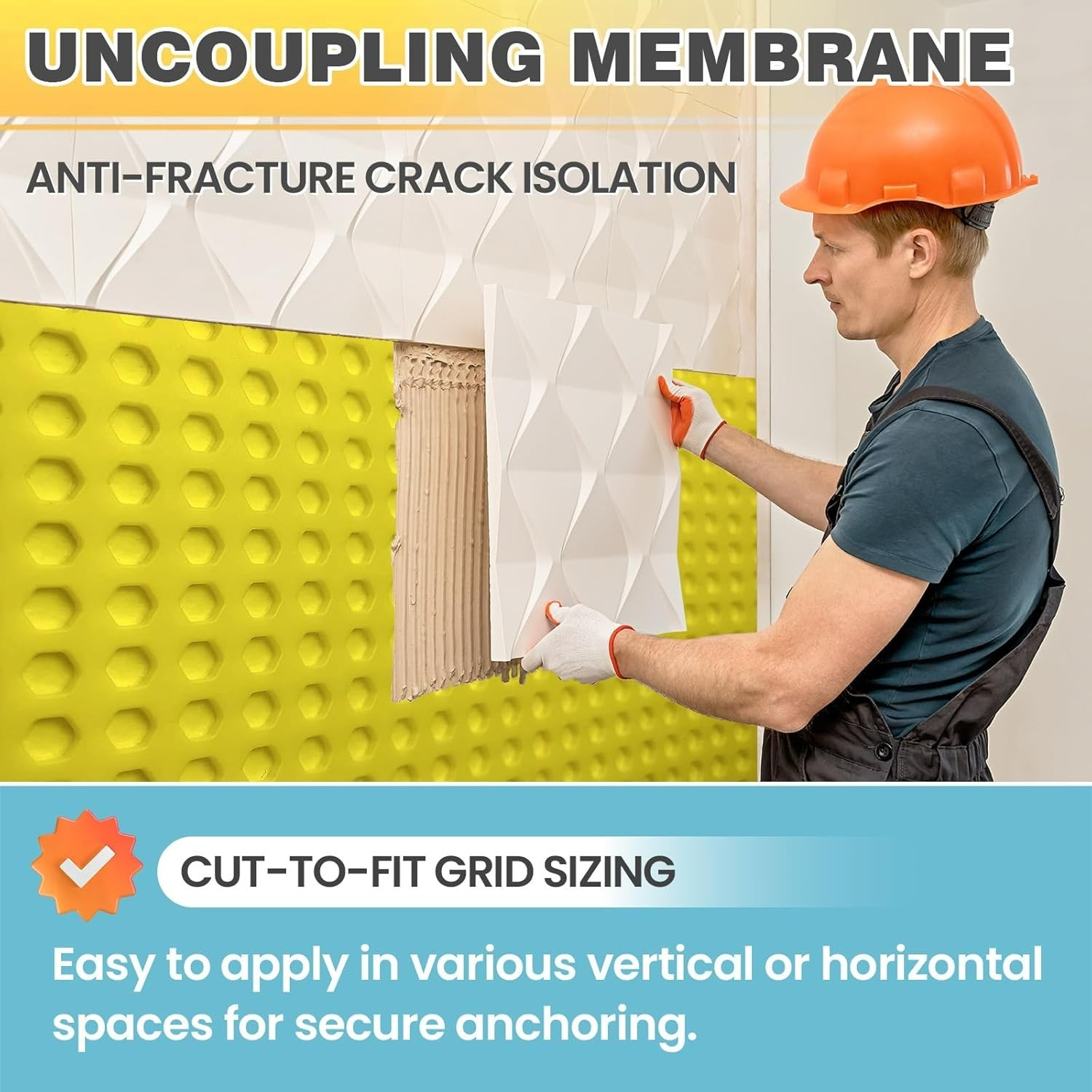 MAXKOSKO Uncoupling Membrane for Tile Flooring, 108 Sq Ft.