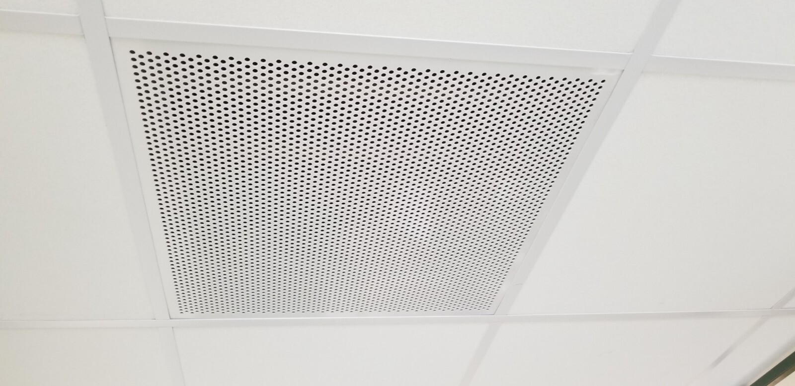 2’x2′ White Plastic Perforated Ceiling Tile with 1/2″ holes-2pack