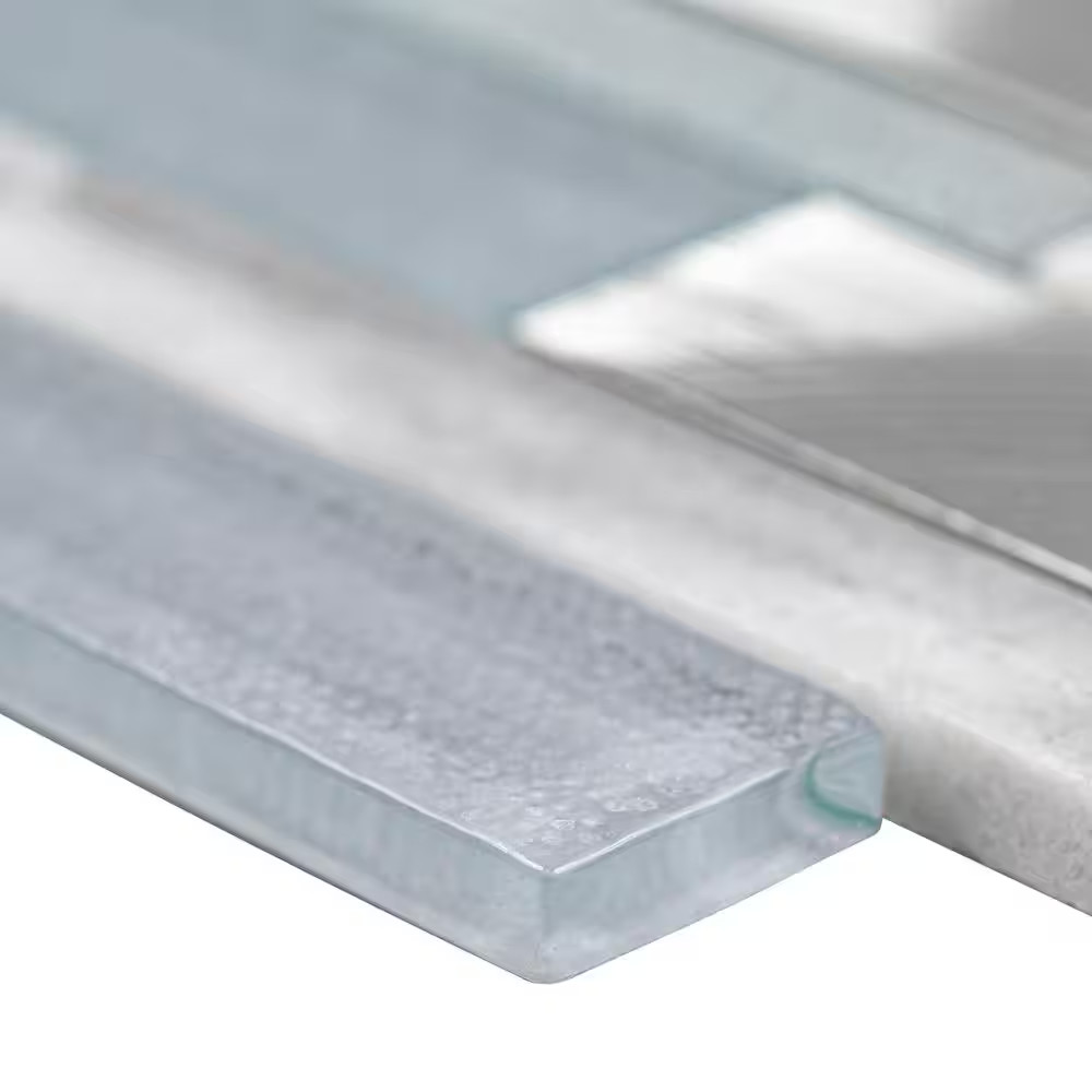 Harlow Interlocking 12 In. X 12 In. X 0.31 In. Glass/Stone/Metal Mesh-Mounted Mo