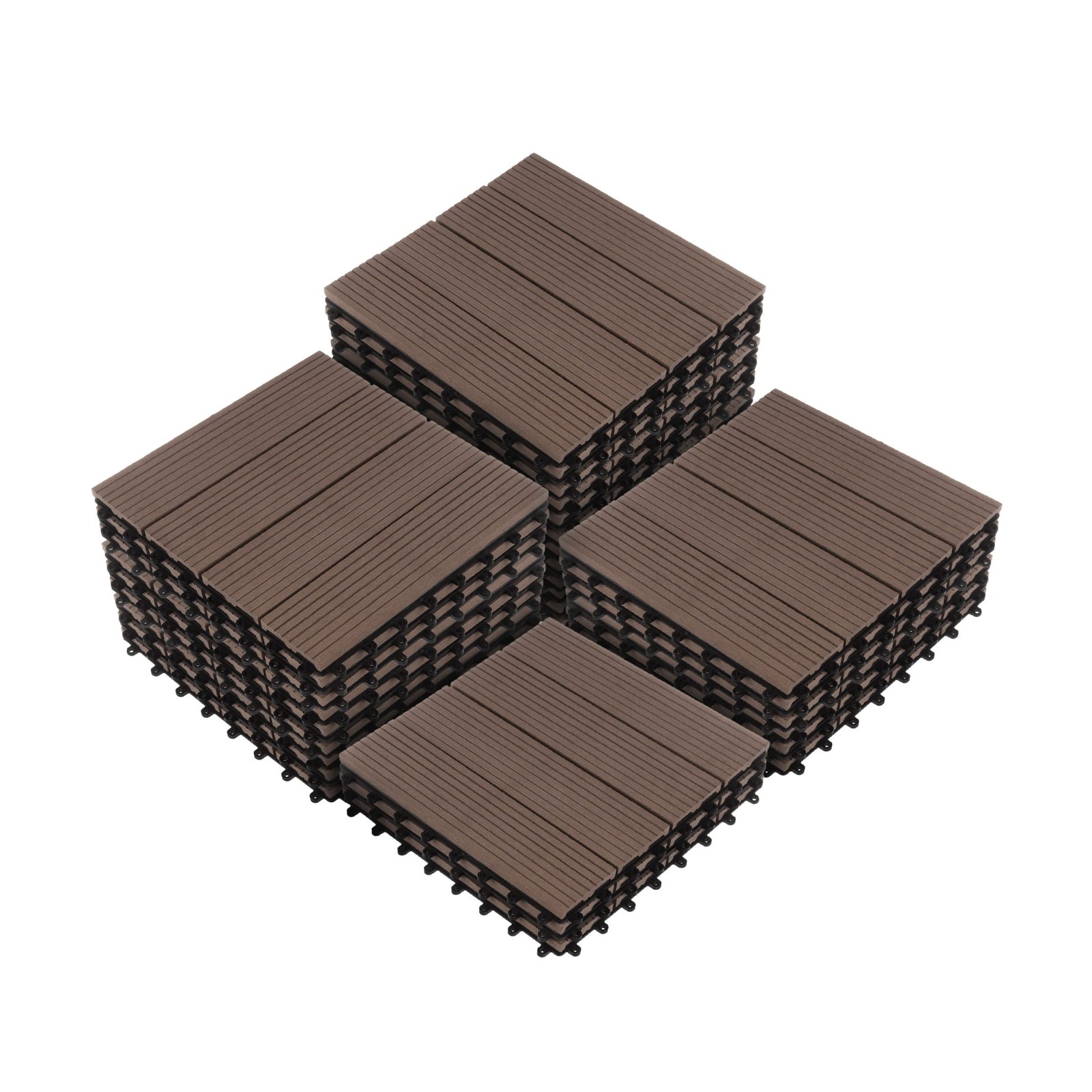 Interlocking Deck Tiles – 30-Pack 11.6-in Wood Plastic Composite All-Weather …