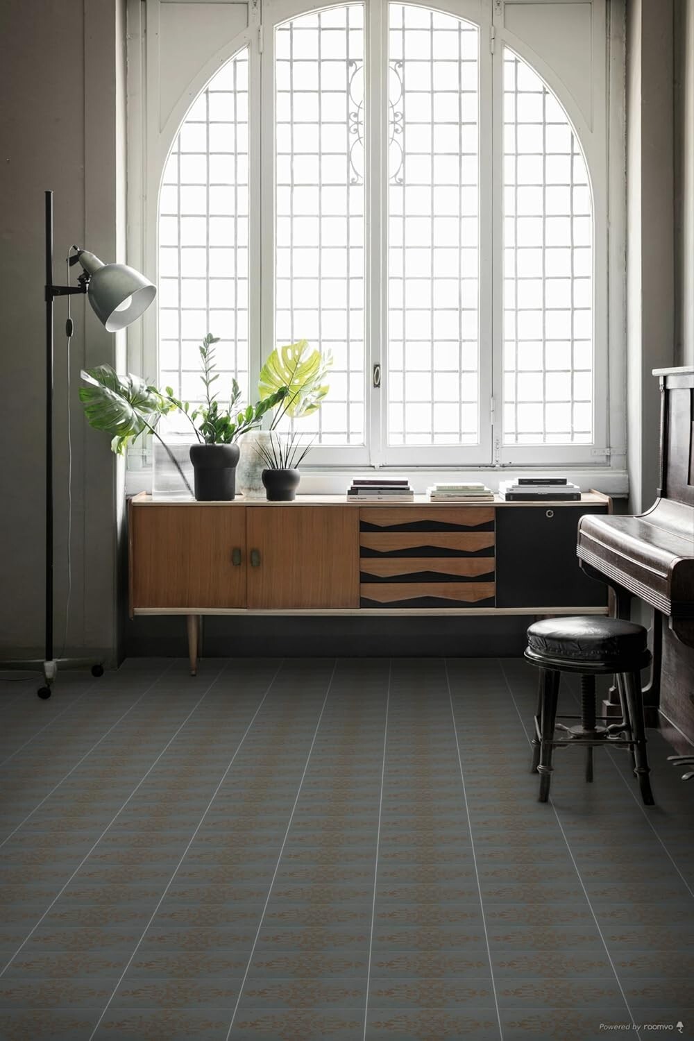 Saint Pol De Leon Blue Gray Concrete Look Porcelain Tile, 8×8 inches (Box of 10)