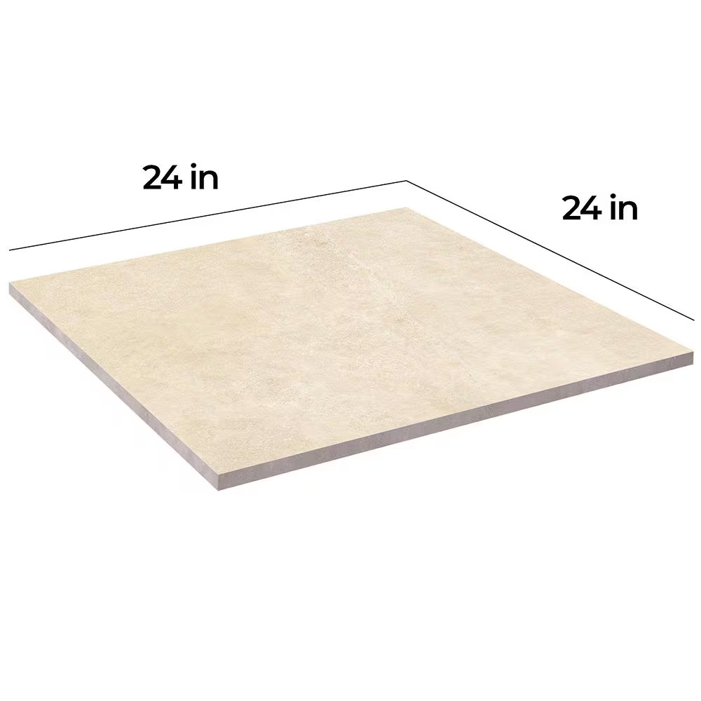 Slate White 24 In. X 24 In. X 0.75 In. Stone Look Porcelain Paver (Case of 2)