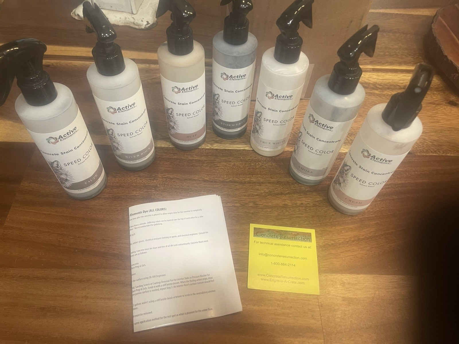 Fast Drying Concrete Stain-Professional-Easy to Use 7 Color Sample Pack 8oz each