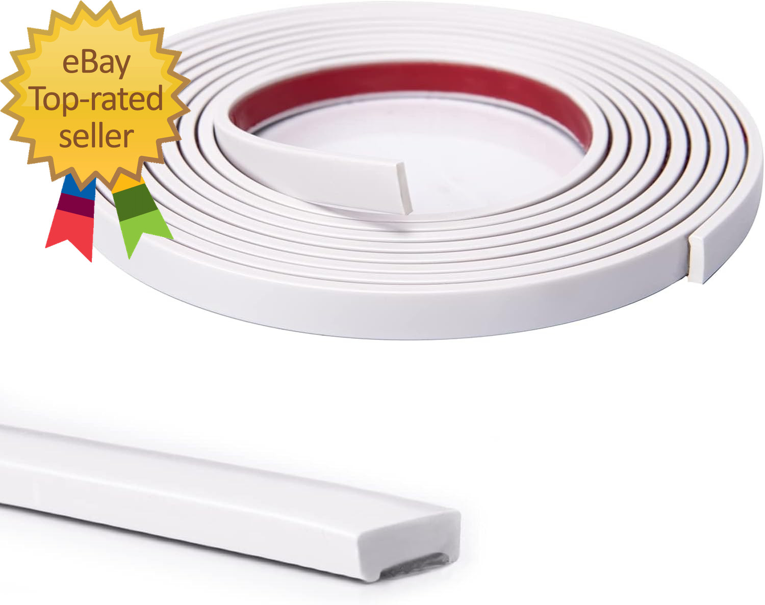 10 Ft Peel and Stick Flexible Vinyl Molding Trim for Wall Tile Edges, Kitchen Ba