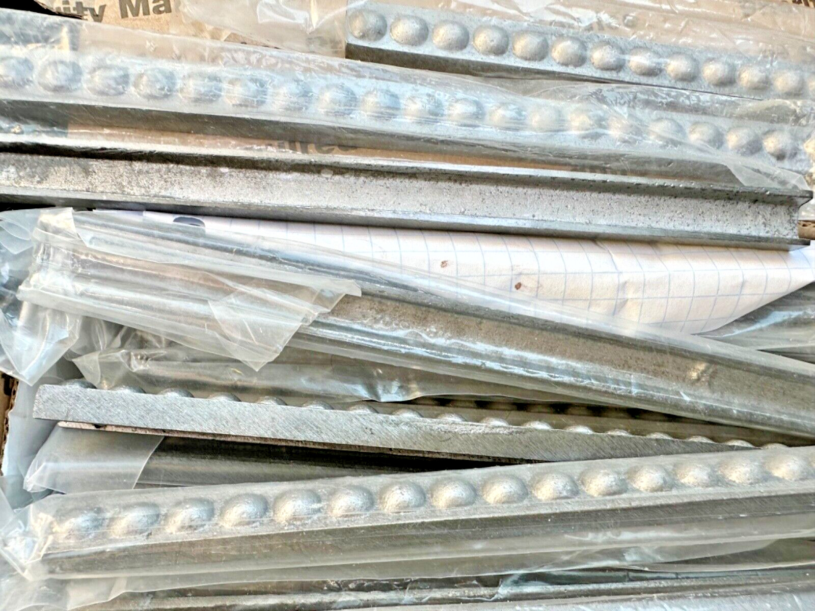 8″ x 1/2″ SILVER tone, metal (+ resin?,) 25x BORDER, long, thin TILES-ACCENT