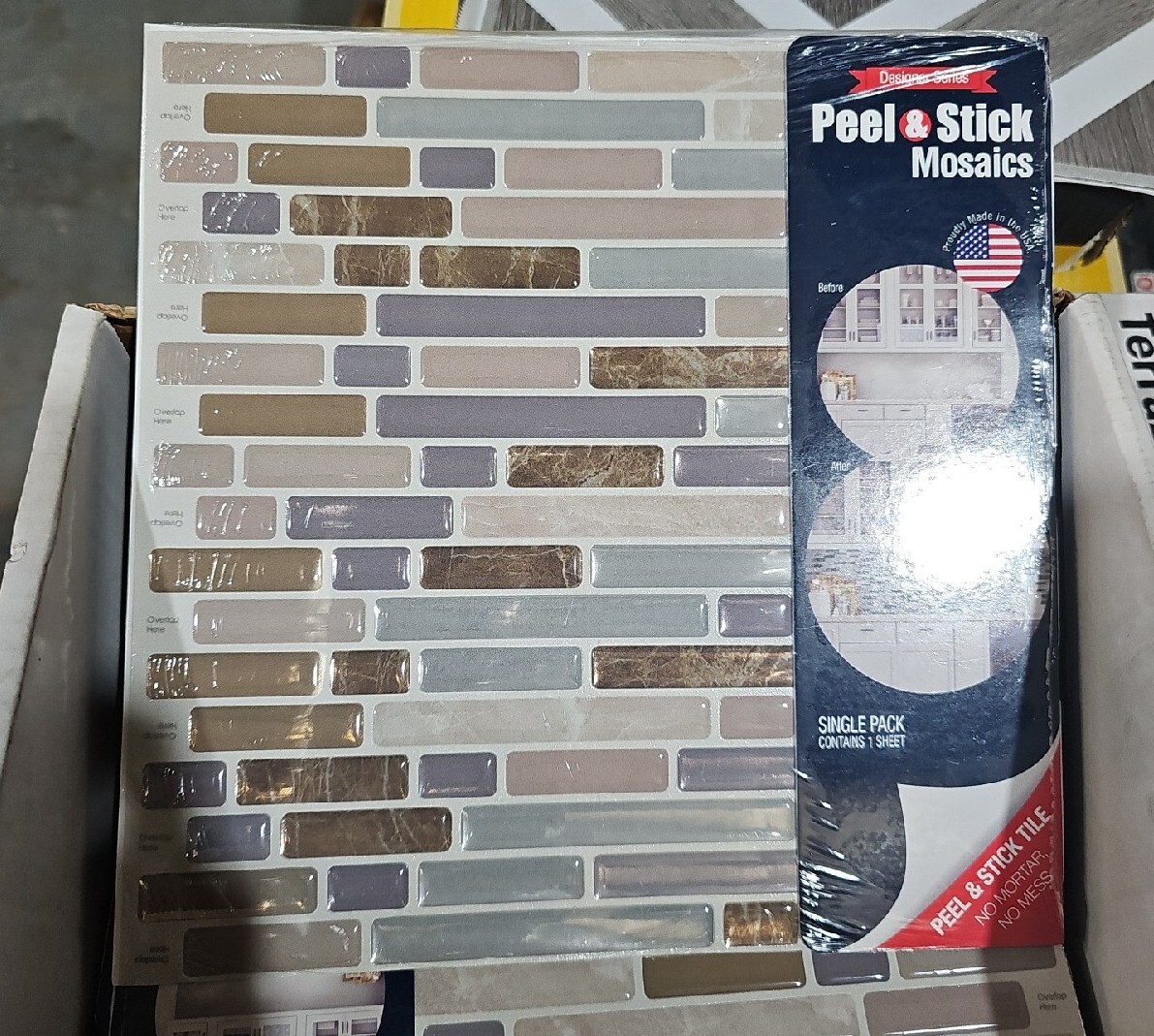 Peel And Stick Mosaics Shale Storm Beige Stone Look Peel And Stick Wall Tile