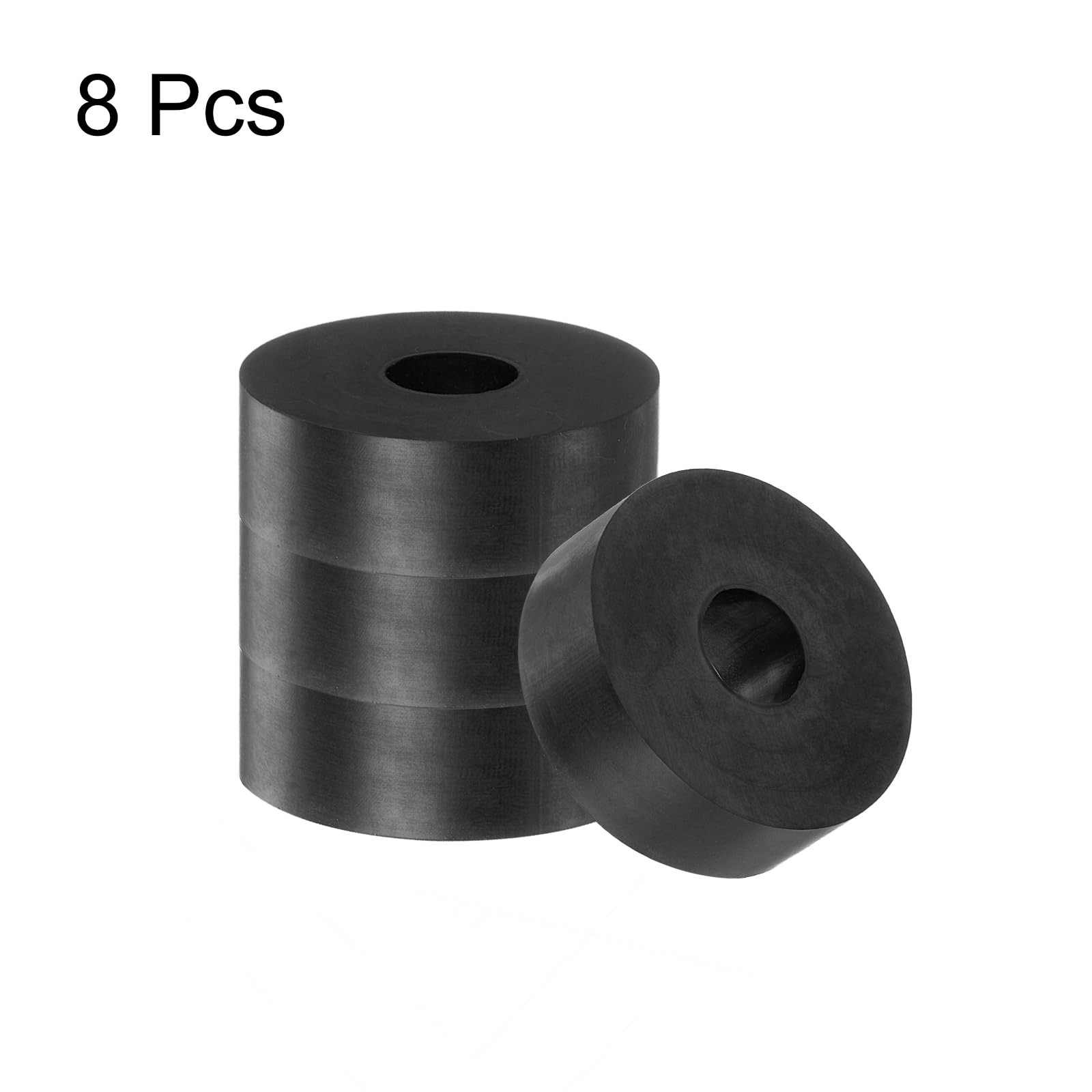 uxcell 8pcs Rubber Spacers 1-1/2″ OD x 1/2″ ID x Height, Balck