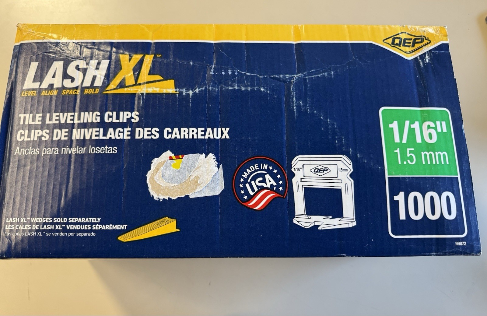 QEP XL Tile Leveling Clips 1/16″ Plastic White 1000 Pack