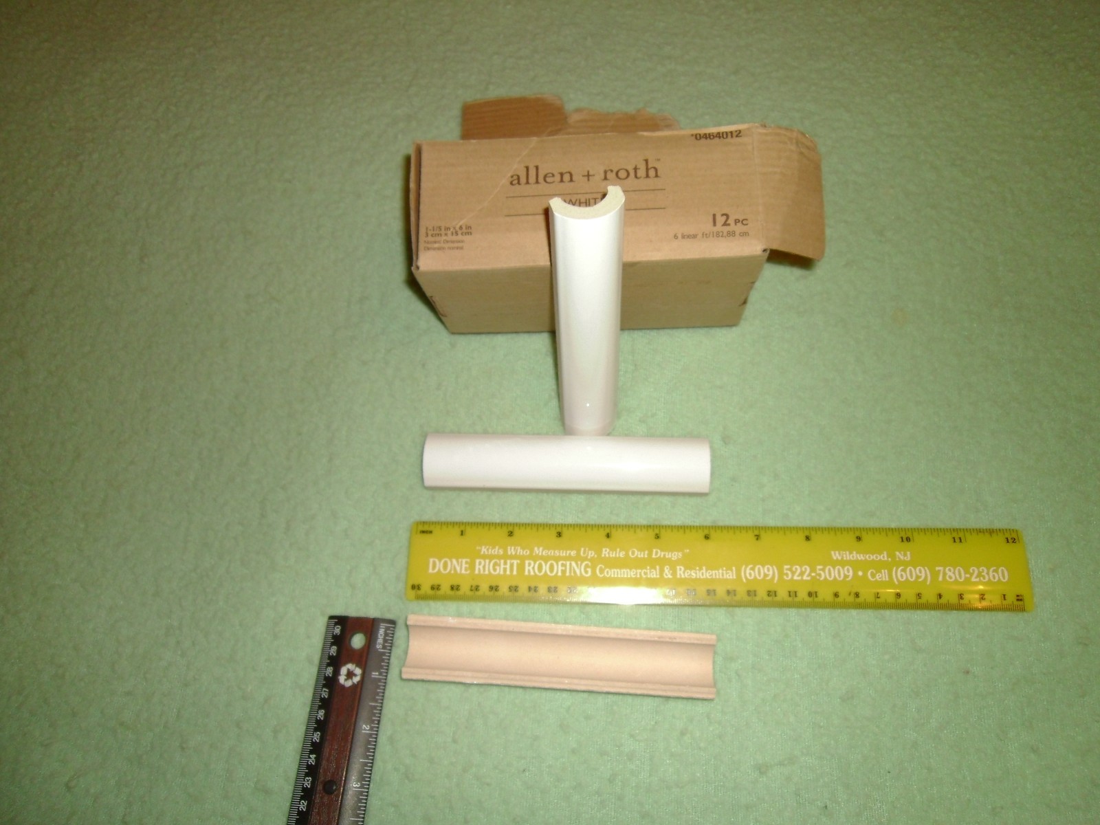 (16) GBI Tile & Stone Inc. Allen + Roth White Ceramic Bullnose Tile # 464012
