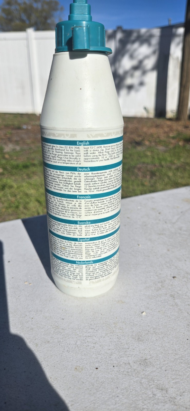 Pergo Floating Laminated Flooring Wood Glue 16.9 fl oz. Perstorp Flooring NEW