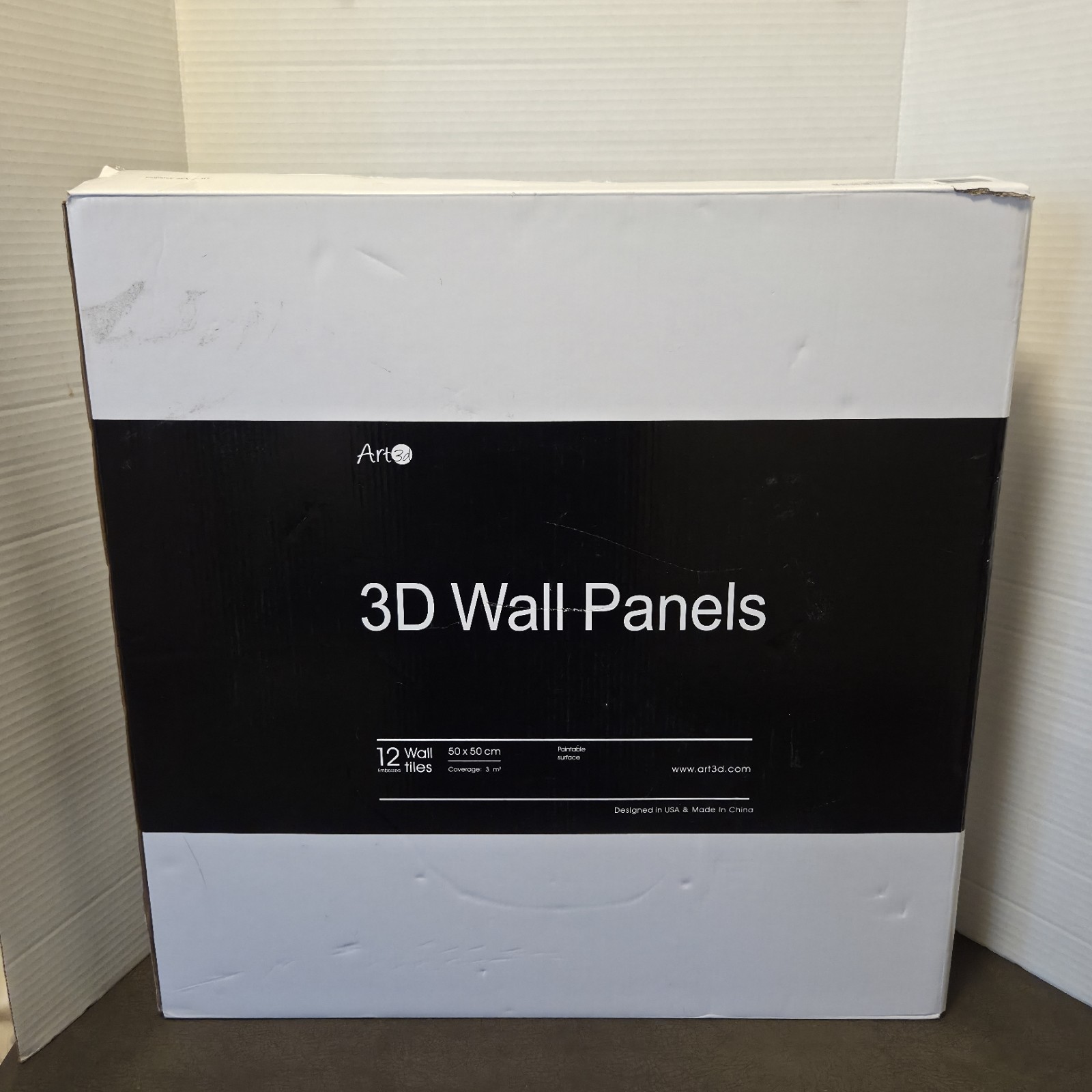 Art3d 3D Wall Panels Black Slat Fluted PVC Textured Tile Backsplash Accent Wall