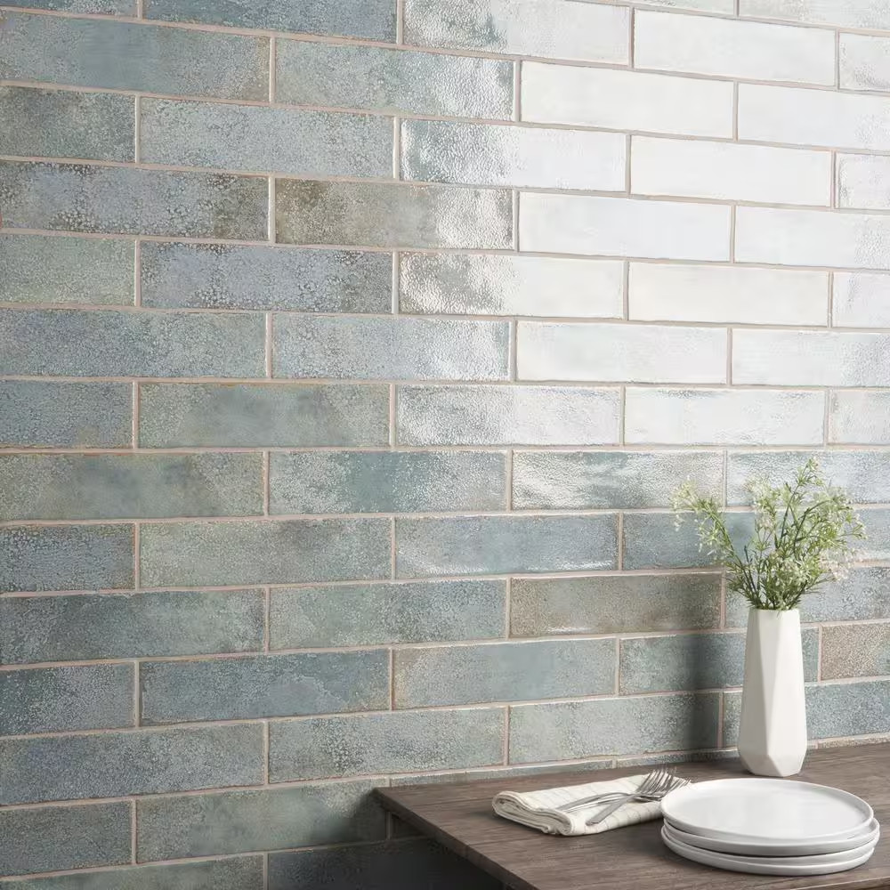 Mandalay Green 2.95 In. X 11.81 In. Polished Ceramic Wall Tile (5.38 Sq. Ft./Cas