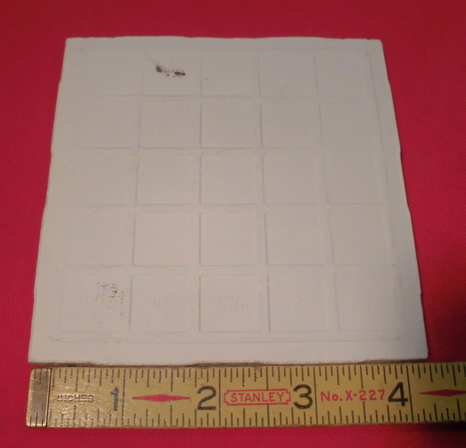 1 pc. *Pearl-Off White* Ceramic Tile 4-1/4″ Crystal Glazed by Huntington Co. NEW