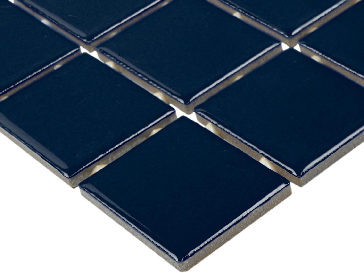 Navy Semi-Gloss 2″ x 2″ Ceramic Mosaic for Backsplashes & Walls (12 PC)