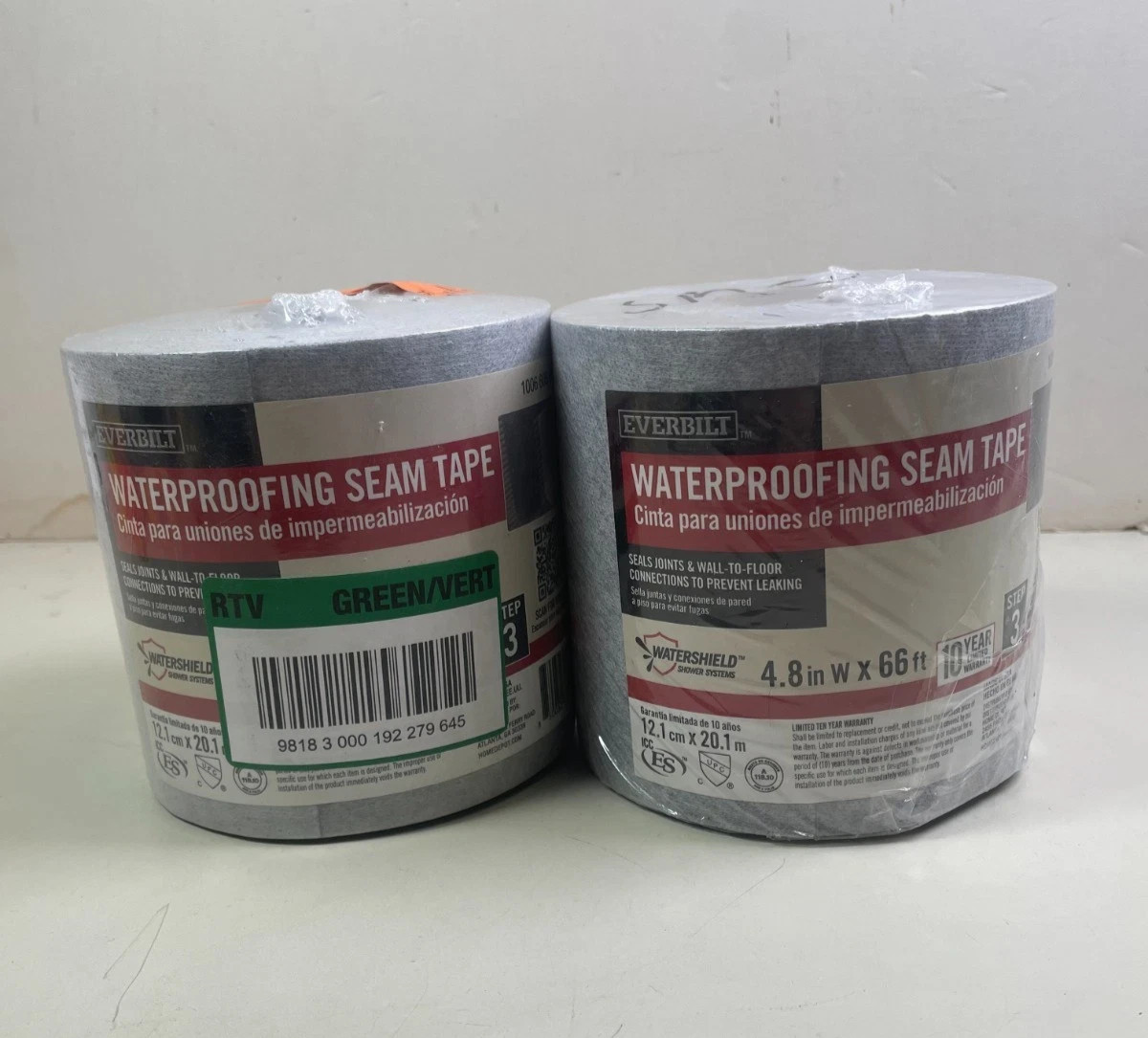 LOT OF 2 – Everbilt Watershield Shower System 66 ft. x 4-3/4 in.